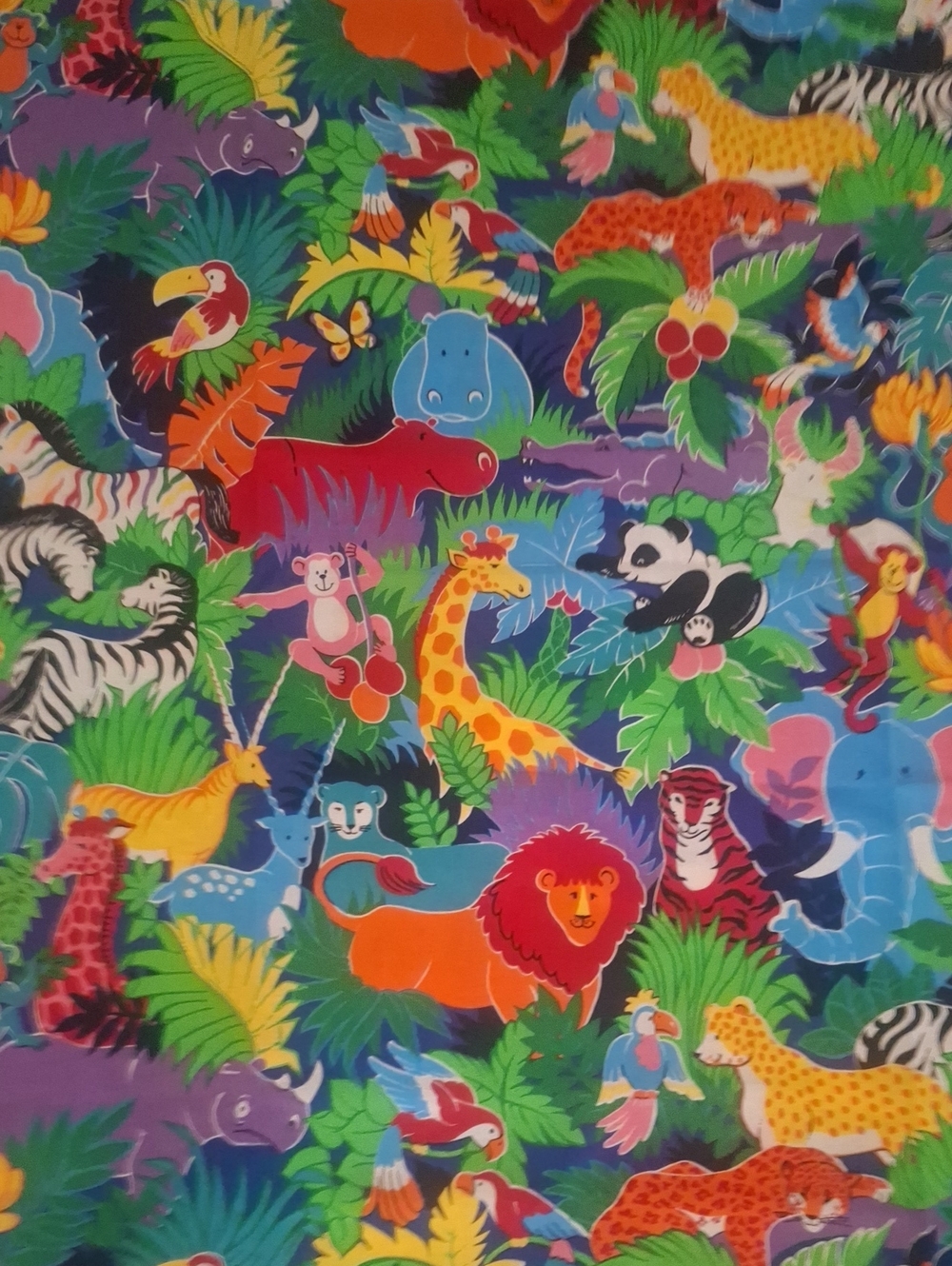 VTG Cranston Print Works Jungle Fabric Lot 2 Pcs